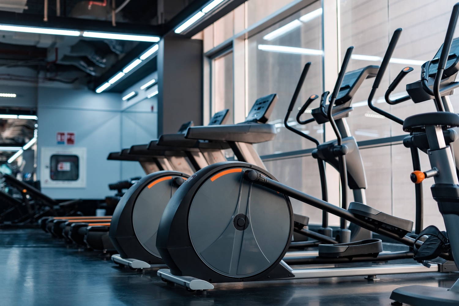 Modern gym equipment in a fitness center