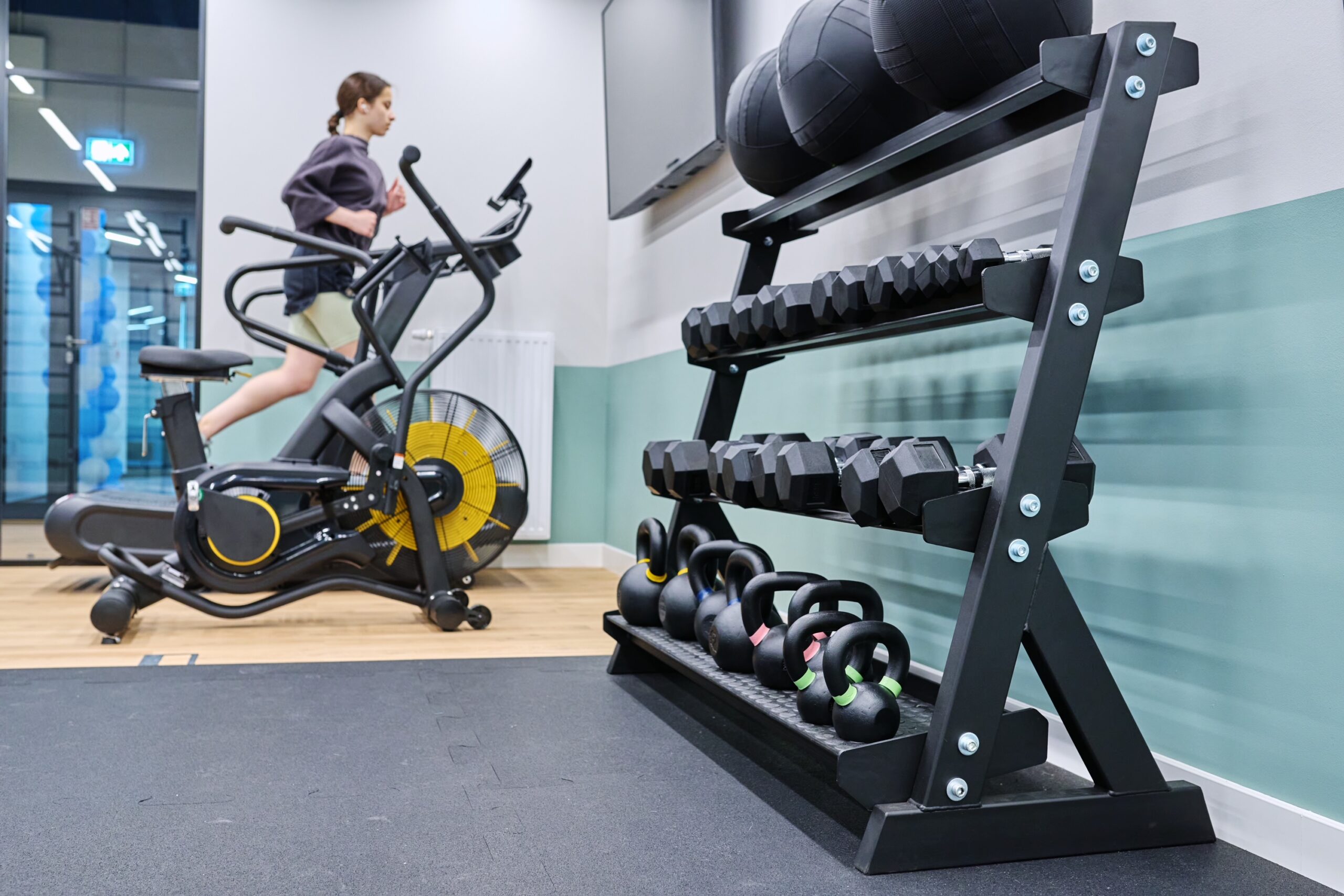 Sports training, activity, gym in residential apartments